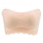 Tube Top Rinnahoidja Naiste Bandeau Crop Olkaimeta Olkaimeta Rinnahoidja Kogutud libisemiskindel &otilde;hukese m&auml;hisega rind N&auml;htamatu rinnakorvi pastaga aluspesu 7XL beež