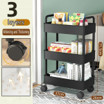 Uus mobiilne panipaik K&auml;ru K&ouml;&ouml;k Vannituba Magamistuba Mitmekorruseline suupistete hoiuruum koos ratastega Korraldaja Kodutarvikud 3 Layers must