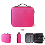 Kvaliteetne professionaalne t&uuml;hi meigikorraldaja Professionaalne naiste kosmeetikakohver reisimiseks suure mahutavusega hoiukottide kohvrid 2 layer roosa