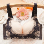 Naiste reguleeritav Push Up rinnahoidja &Otilde;mblusteta Push Up aluspesu Mittemagnetiline terasr&otilde;ngata, tikitud keskmise paksusega pitsist rinnahoidja 40/90