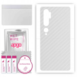 apgo Protective Skin Sticker for the back compatible with Xiaomi Mi Note 10 Pro, Wrap Film, Foil, Vinyl - Pattern Transparent Carbon