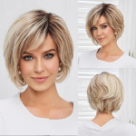HAIRCUBE Pruun Blonde Remy Inimjuustest Parukad HD L&auml;bipaistev pitsist eesmine parukas L&uuml;hike kihiline Laineline K&auml;sitsi Seotud Pits Juuksed Valgetele Naistele beige