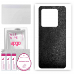 apgo Protective Skin Sticker for the back compatible with Infinix Note 30 Pro, Wrap Film, Foil, Vinyl - Pattern Black Leather