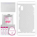 apgo Protective Skin Sticker for the back+sides compatible with Apple iPhone XS, Full Wrap Film, Foil, Vinyl - Pattern Transparent Carbon
