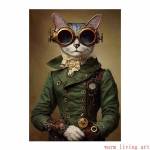 Retro Steampunk Kass Hunt Astronaut J&auml;nes Plakati Kunst L&otilde;uendimaal Naljakas Loom Tiiger Gorilla Plakat Elutoa Kodukaunistus 40x60cm No Framed