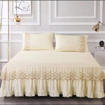 3tk Voodi seelik Voodikate Padjap&uuml;&uuml;r Ruffle Lace Anti Slip 1,8x2,0m Voodikate &Uuml;hev&auml;rviline pitsmadrats Tolmu voodipesu kate 120x200cm bedskirt