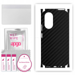 apgo Protective Skin Sticker for the back+sides compatible with Honor X7, Full Wrap Film, Foil, Vinyl - Pattern Carbon Black