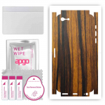 apgo Protective Skin Sticker for the back+sides compatible with Apple iPhone SE 2016, Full Wrap Film, Foil, Vinyl - Pattern Tigerwood