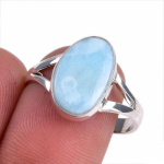 Natural Republic Larimar Gemstone 925 Tahke Sterling H&otilde;be Kingitus S&otilde;rmus S.9 I0K83