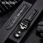 Ehtsast nahast kellarihm Calfskin meeste naiste vahetamine kellarihm 18mm 20mm 22mm 24mm koos liblika pandlaga kellarihmaga 20mm