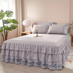 Magamistoa voodiseelik Libisemiskindel madratsikate 3 kihti Voodiseelik Couvre Lit Pitsiline volangidega voodiseelik Voodilina Voodikate 180x200cm 1pc