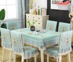 Moodne universaalne tooli kate Euroopa pitsist &auml;&auml;ristatud s&ouml;&ouml;gilauariidest padjakomplekt, tr&uuml;kitud majapidamistooli padjakate Chair 1 cover 1 back gray