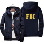 Mood T&otilde;mblukk Meeste Naiste Pusad Jakk FBI Print Sport Hip Hop Casual Zip Up Unisex pikkade varrukatega kapuuts jakk jakk Top 7XL 4XL tumesinine v&auml;rv
