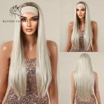 BLONDE UNICORN Blondid peapael s&uuml;nteetilised parukad, pikkade sirgete juustega parukad naistele kuumakindlast kiust Daliy peol kasutamiseks