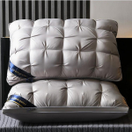 3D leivakujulised hanesulgedest ja udusulgedest padjad magamiseks Voodipesu 100% puuvillane kate loodusliku t&auml;idisega Pehme tugi 48x74cm-Low pillow