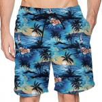 Meeste vabaaja moep&uuml;ksid Meeste Hawaii tr&uuml;kitud lahtised hingavad l&uuml;hikesed p&uuml;ksid XXXXL sinine