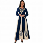 S&uuml;gis- ja talvekleit &uuml;mmarguse kaelusega pikkade varrukatega, tr&uuml;kitud A-joonega v&ouml;&ouml;kohaga suur kiikkleit, suur temperamendiga naiste pikk kleit S must