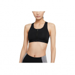 Nike Dri-Fit Swoosh T&otilde;mblukuga Keskmise Toega Polsterdatud Spordirinnahoidja Naistele Aluspesu Must DD1206-010 S