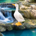 Cartoon Garden Statues Duck Hand Painted Art Animal Figurines Standing for Lawn Outdoor Indoor home Small_S