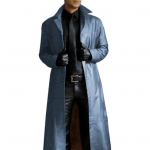 God Temperament &uuml;hev&auml;rviline Trench Style meeste mood &otilde;huke pikk nahktagi Domineeriv m&auml;ngumantel Plus Size XS sinine