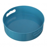 360 hoiuruum, libisemiskindel kandik, kraadiga p&ouml;&ouml;rlev plastikust multifunktsionaalne kosmeetiline suupistete puuviljamaitsestuskarp k&ouml;&ouml;gi jaoks sinine