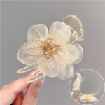 &Otilde;rn Velvet Bow Bun Juukseklamber Suur esmaklassiline juukseklamber French Pearl Back juukseklamber