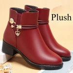 Naiste platvormiga poolsaapad s&uuml;gis- ja talvised fliisvoodriga paksendatud uued mugavad ja libisemiskindlad pehme p&otilde;hjaga turske kontsaga poolsaapad 36