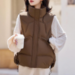 Mood Talvine soe l&uuml;hike vest Naiste &uuml;ler&otilde;ivad Elegantsed paksud varrukateta Parka naiste jakid M must