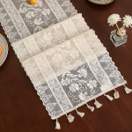 Hite Lace Table Runner, Tikand, Puuvillane Pitsist riidest lauakate, Lilleline pitslauajooks, Vintage Wedding, Teepeo kujundus 30X45cm