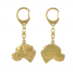 English Pointer I - Gilded key ring with dog in gift box, handbag decoration, luxury accessory by Art-Dog brand