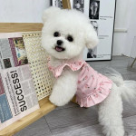 Lemmikloomprintsess koerale V&auml;ikese koera riided Armas virsikuv&auml;rvi lendavate varrukatega koerakleit emasele kassile seelik S-XL S