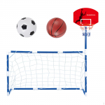 Basketball Hoop with Soccer Goal Net 2 in 1 Easy Assembly Portable Football Board