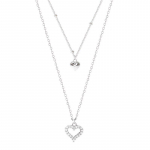 925 h&otilde;bedane kahekihiline helmekett, s&uuml;dameripatsiga kaelakeed, v&otilde;luv tsirkoonist kaelakee naistele S -N468 40cm add 5cm