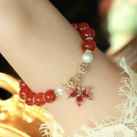 Vintage Red Charm Bead K&auml;ev&otilde;ru Naiste T&uuml;drukutele Hele Luksus Punase Vahtralehest Ripats K&auml;ev&otilde;ru Ehted Aksessuaarid Kingitus punane
