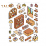 Ise ise 3D haljastuskleebised Lilletuba Kassikohvik Pruun pagari&auml;ri raamatukogu teemad Haljastuskleebis Rebenemiskindla pinnaga kleebised A