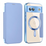 Luksuslik nahast rahakotikaardi klapp l&auml;bipaistev telefoni&uuml;mbris telefonile Google Pixel 9 Pro XL 8A 7A, magnetiline juhtmevaba laadimine, p&otilde;rutuskindel kaitsekate For Pixel 9 pruun