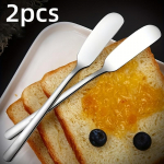 V&otilde;inuga roostevabast terasest v&otilde;inuga juustupuista purki m&auml;&auml;riv metallpurk Spaatliga majapidamispurk Spaatliga v&otilde;ispaatel k&ouml;&ouml;giv&otilde;i spaatel 2pcs Stainless Steel Round Head Butter Knife