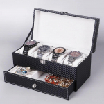 Klassikaline Luksuslik Kahekihiline Kellakarbi Organisaator Meestele Must PU Nahast Kellakohvri Hoidik Hoiukarp Kvarts Kelladele Kingitus Ehtekarp