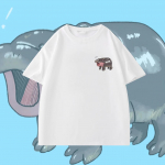 Moo Deng Tiny Baby Hippo Star Tai Armas Pygmy Hippo Unisex Mehed Naiste Laste T-s&auml;rk tr&uuml;kiga l&uuml;hikeste varrukatega &uuml;mara kaelusega S