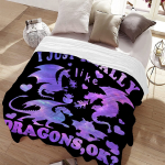 Draakonite tekk T&auml;idisega kingitus poistele t&uuml;drukutele Fliisist visketekk-Mulle lihtsalt v&auml;ga meeldivad draakonid Kerge voodipesu Flanellist tekid diivanile 75x90cm