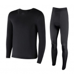 2 tk/komplekt Talvised meeste termopesu komplekt &Uuml;mara kaelusega &otilde;mblusteta pikkade varrukatega soe &otilde;huke slim-fit k&otilde;rge elastsusega k&uuml;lma ilma pidžaamakomplekt koduriietus magamisriided L must