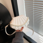 Shell-kujuline Crossbody kott Moodne mini &otilde;lakott Naiste kunstp&auml;rli kettk&auml;ekott 21x6x13cm