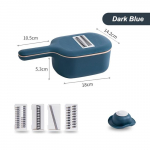 1 komplekt Multifunktsionaalne kartuli-porgandikurgi l&otilde;ikuri riiv koos s&otilde;elaga K&ouml;&ouml;gipesu k&ouml;&ouml;giviljakorv tumesinine v&auml;rv