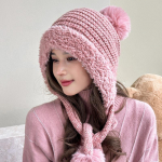 Talvine lillem&uuml;ts laste Korea versioon sametist sooja k&otilde;rvakaitsega kootud m&uuml;ts paksendatud kootud m&uuml;ts v&auml;litingimustes tuulekindel k&uuml;lmakindel must