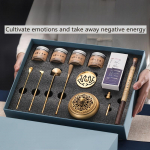 13-osaline viiruki kinkekomplekt &ndash; luksuslikud vasest p&otilde;letid, l&otilde;hnahajurid, kvaliteetsed viirukipulgad, esmaklassiline sandlipuu, draakoni s&uuml;lje viiruk 13-piece Gift Box Set In Brass Material