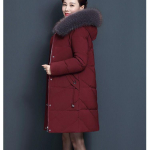 Keskealiste naiste sule&uuml;likonnad Naiste karusnahast krae jakk Talvemantel Kontori naistele Retro kausaalsed lahtised pargid v&auml;lisr&otilde;ivad XL veinipunane v&auml;rv