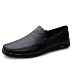 Moodsad Ehtsa Nahast Meeste Mokassiinid Slip-on Pehmed Vabaajajalatsid Libisemisvastased Hingavad S&otilde;idujalatsid Luksusbr&auml;ndi Jalutamiseks Slip-on Mokassiinid 44 must