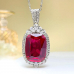 BELLA BOX Rasket&ouml;&ouml;stuse k&otilde;rglahutusega kunstlik punane ripats suur kaelakee liialdab kuninglikku sinist aarete t&uuml;drukut Pendant [without chain] sinine