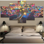 L&otilde;uendikunst Elupuu Maalid, Seinakaunistuse Kunstiteos, Kodu Elutoa Kaunistused, 5 tk Medium Size Unframed Canvas