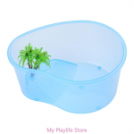 V&auml;ike l&auml;bipaistvast plastist terraariumi elupaik kullestele, mis on varustatud basking saarepuudega sinine